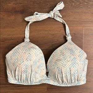 Snakeskin Print Bikini Top